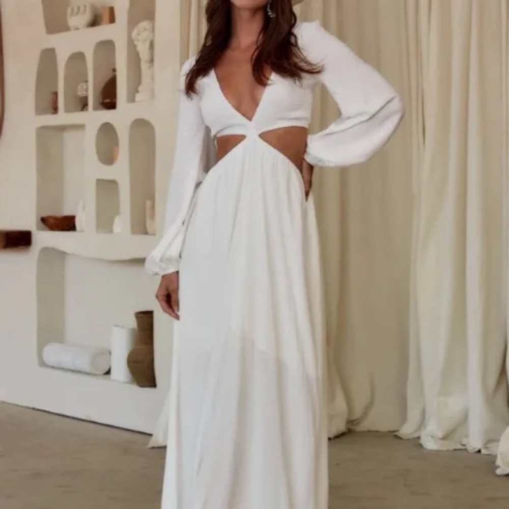 NWT 12th tribe Reina cutout maxi dress white size medium